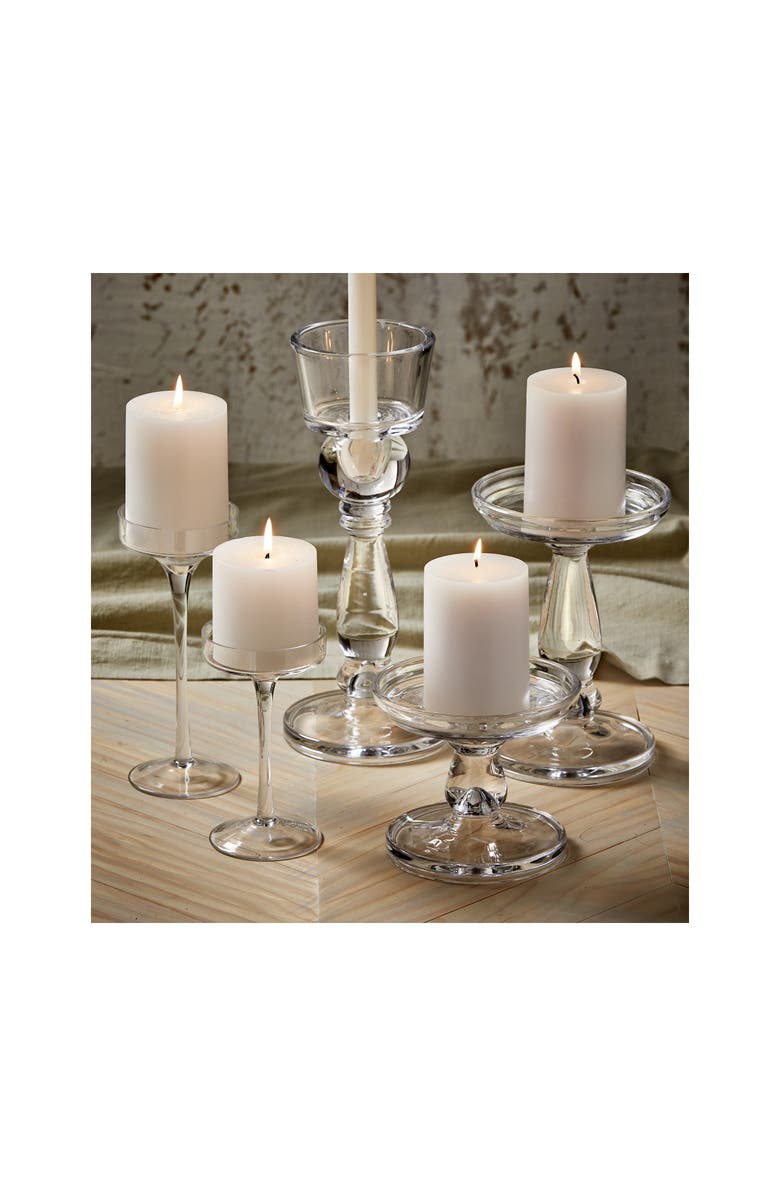 tag Paloma Pulled Clear Glass Stem Pillar Candle Holder Medium, Alternate, color, White