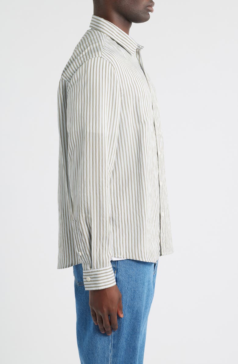 Wax London Shelly Stripe Button-Up Shirt, Alternate, color, Sage