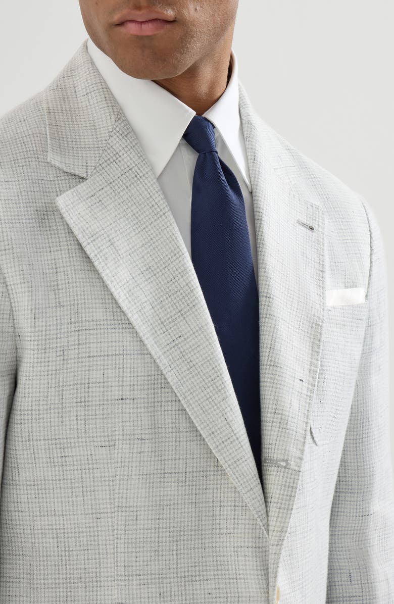 Brunello Cucinelli Silk twill tie, Alternate, color, Blue