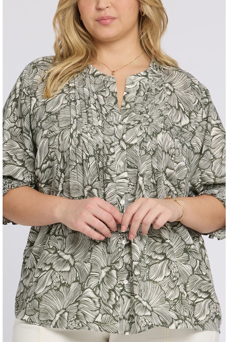Print Peasant Top, Main, color, LEAFY ROSE