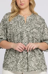 NYDJ Print Peasant Top
