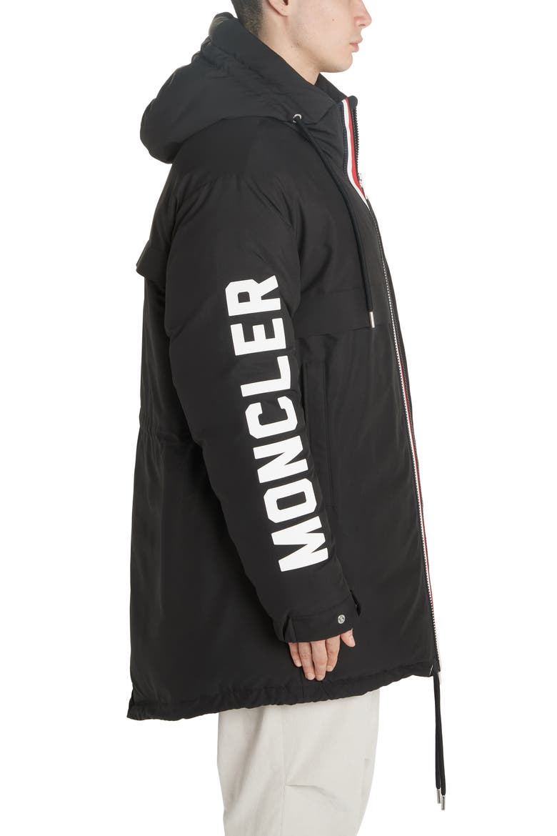 Chanier Hooded Down Jacket, Alternate, color, BLACK
