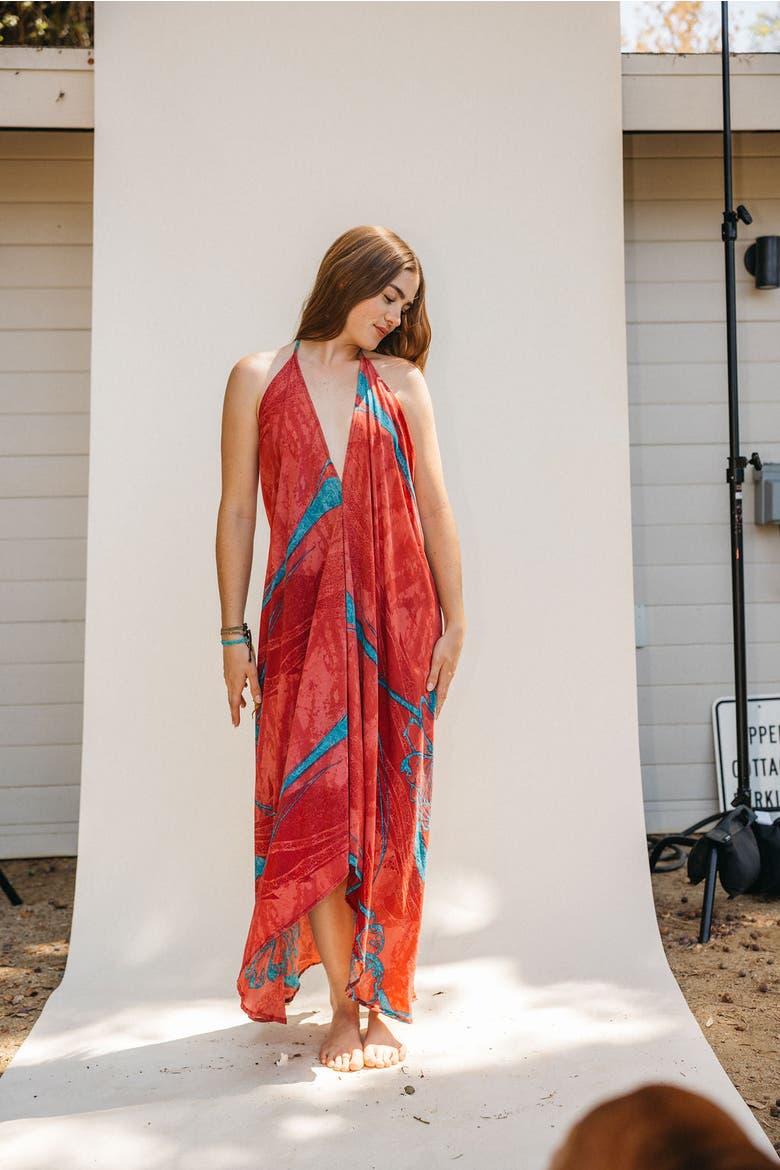 Classic Silk Dress Stardust, Alternate, color, Pink & Blue