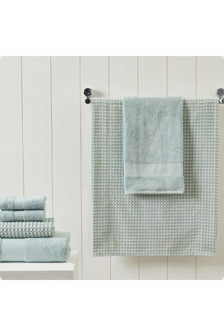 Luxury Spa Cobblestone Quick Dry 6-Piece Towel Set - White, Alternate, color, BLUE