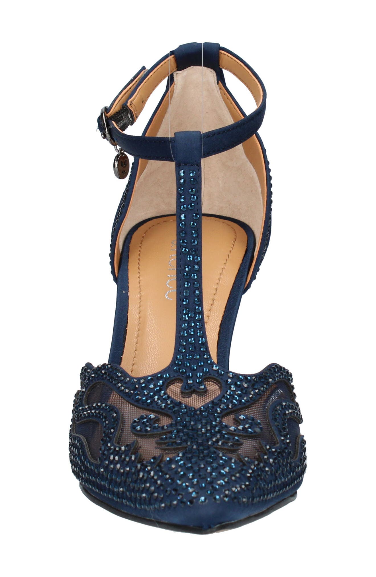 Lisha Rhinestone Pointed Toe Pump, Alternate, color, NAVY