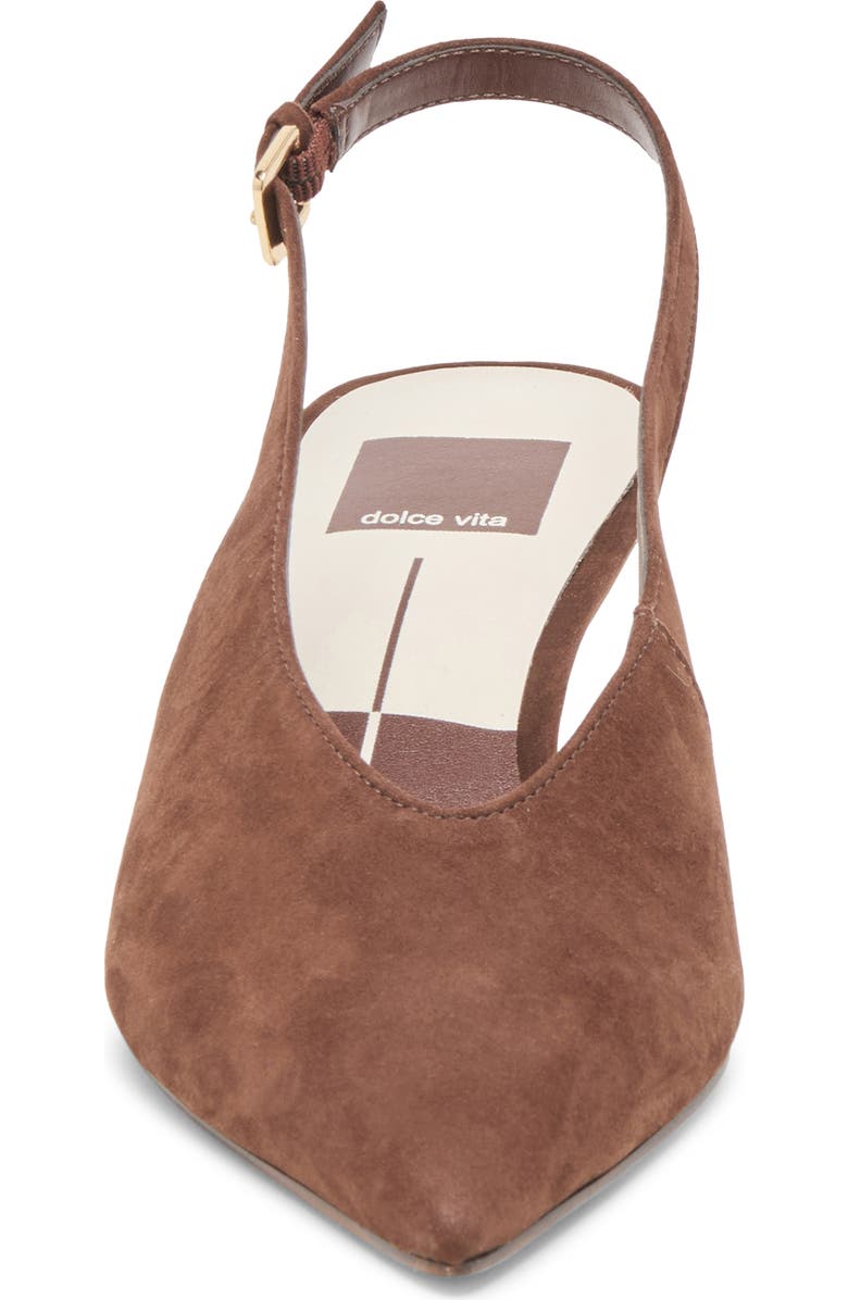 Dolce Vita Alenna Slingback Pointed Toe Kitten Heel Pump, Alternate, color, Dk Brown Suede