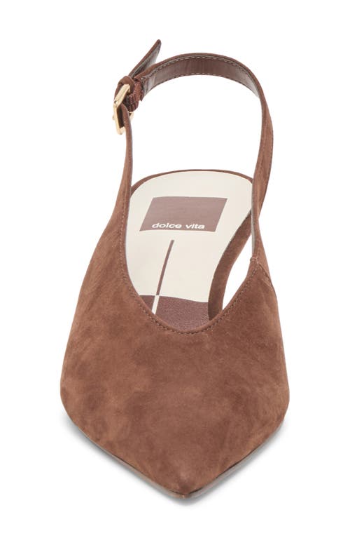 Dolce Vita Alenna Slingback Pointed Toe Kitten Heel Pump In Brown