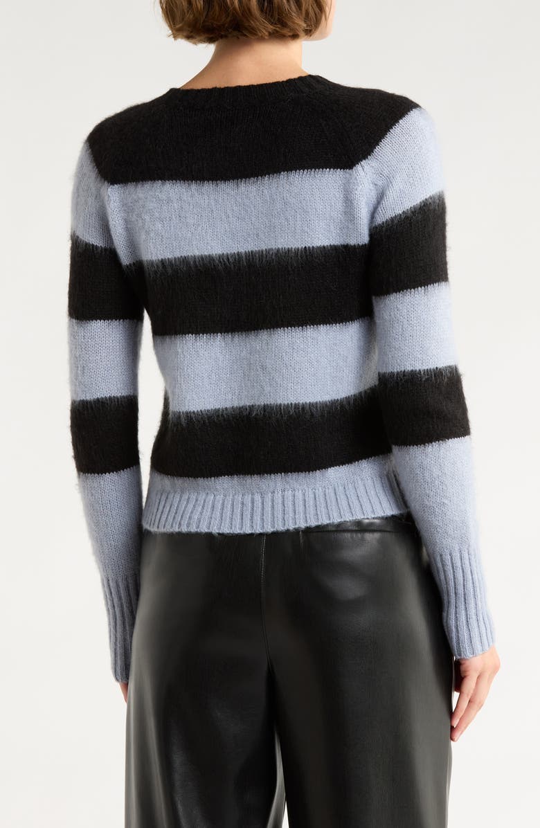 AllSaints Darla Stripe Sweater, Alternate, color, Black/ Celest Blue