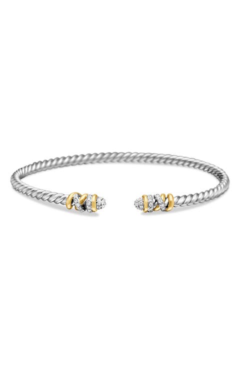 Petite Helena Classic 18k Gold 
Diamond Cable Bracelet, 3mm