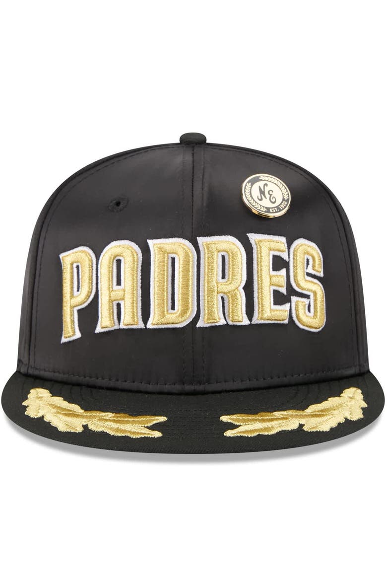 Men's New Era  Black San Diego Padres 2025 59FIFTY Day Gold Leaf 59FIFTY Fitted Hat, Alternate, color, Black