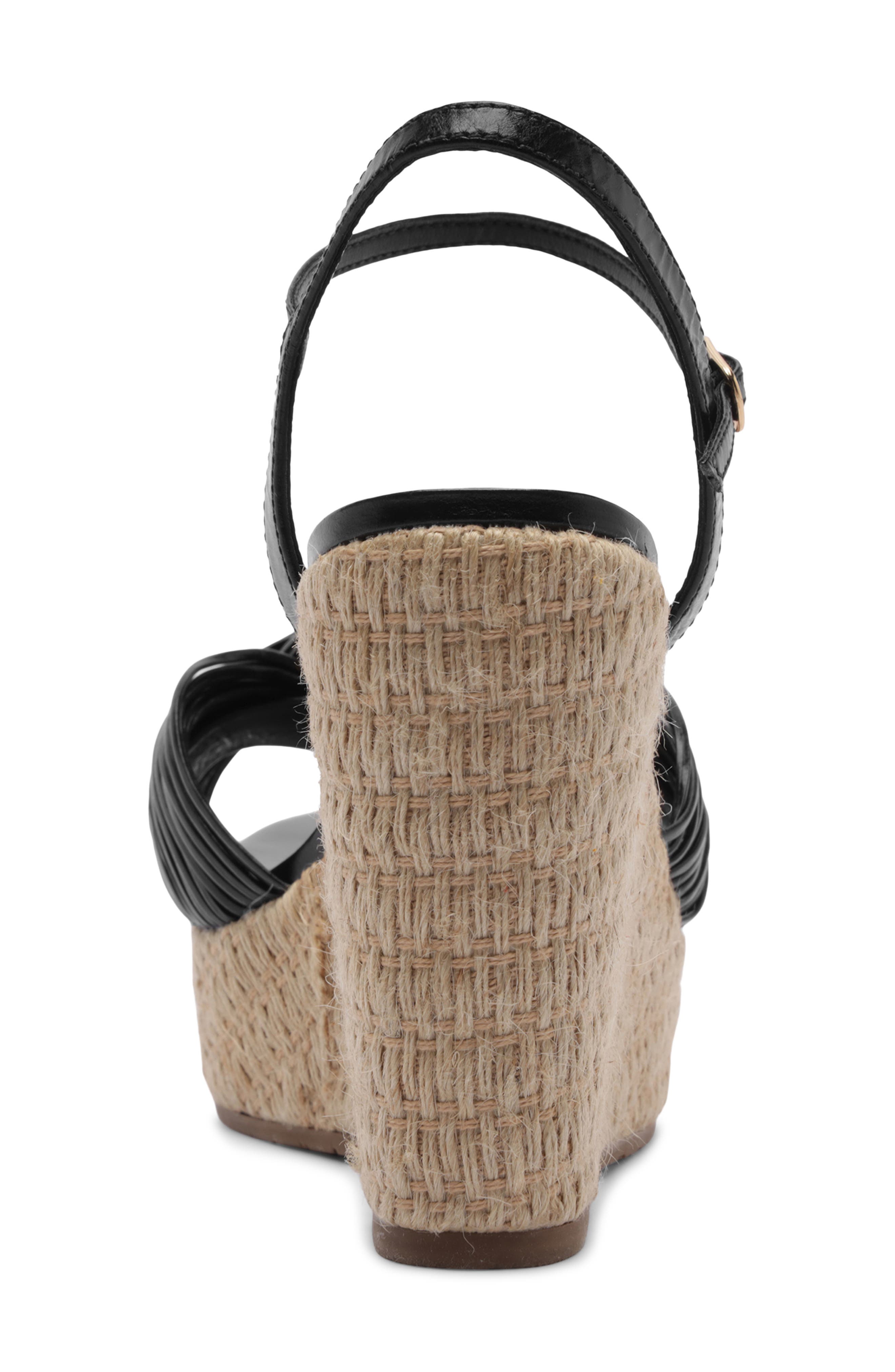 Arezzo Platform Wedge Sandal, Alternate, color, Black