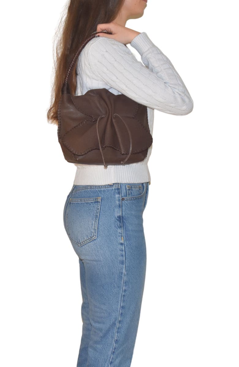 Carlos Falchi Shoulder Butterfly Leather Bag, Alternate, color, Whiskey