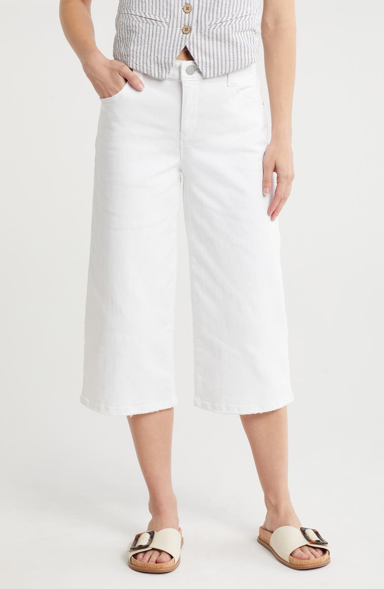Democracy Relaxed Crop Capri Jeans, Main, color, Optic White Artisanal