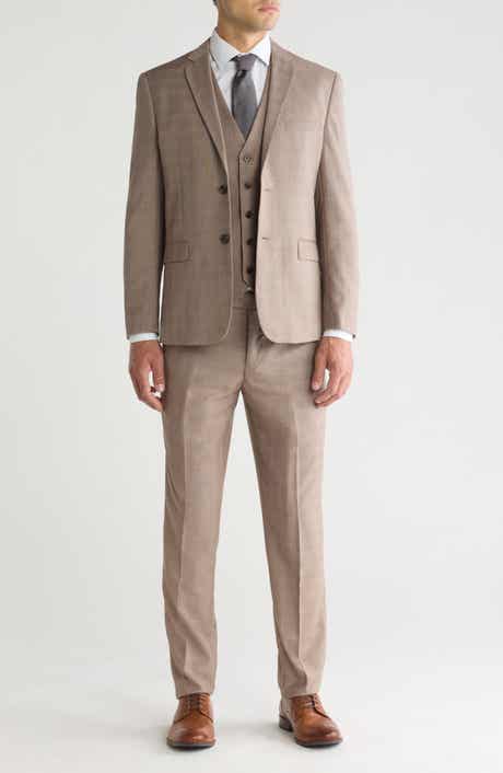 Gino Vitale Slim Fit Check Three Piece Suit