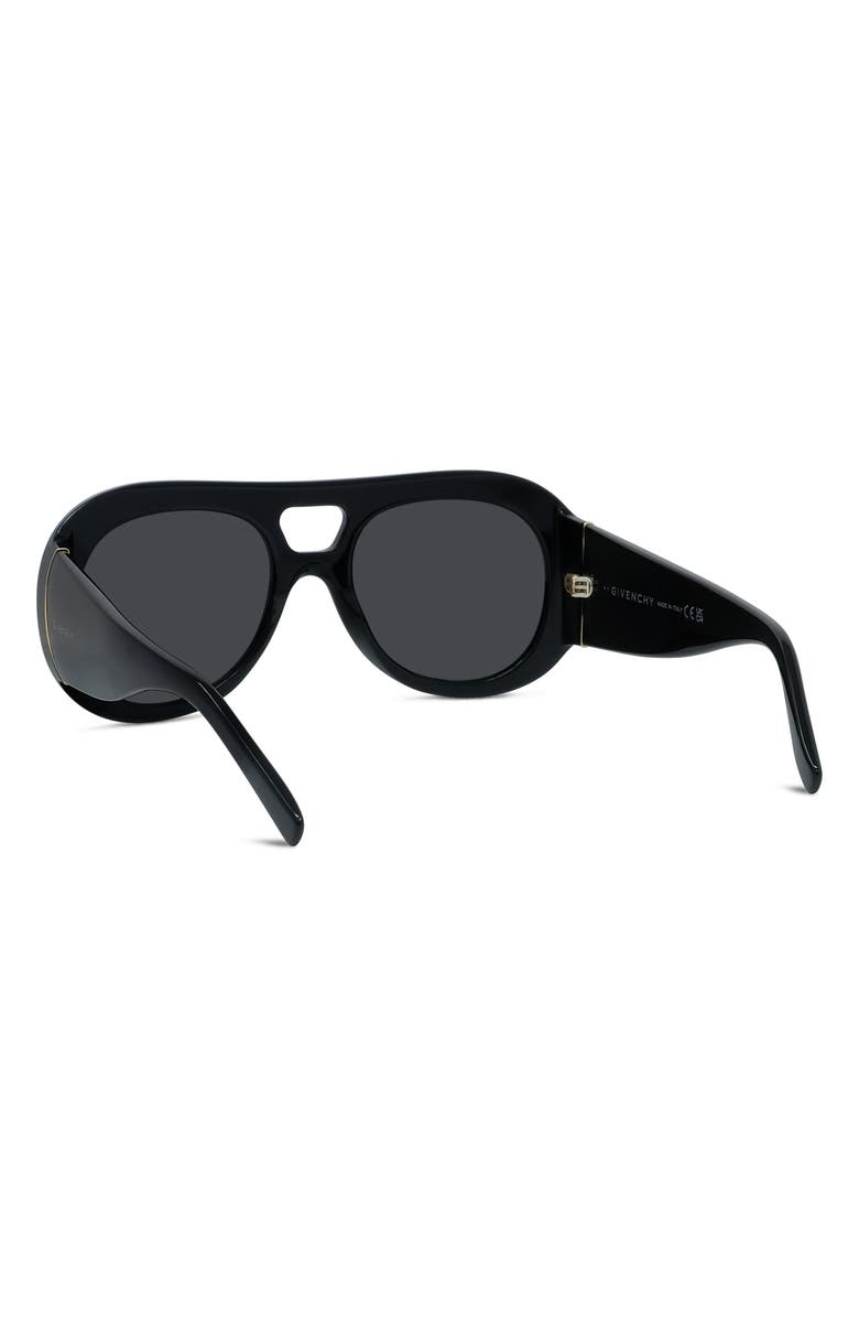 Givenchy Bold 53mm Gradient Round Sunglasses, Alternate, color, Shiny Black / Smoke
