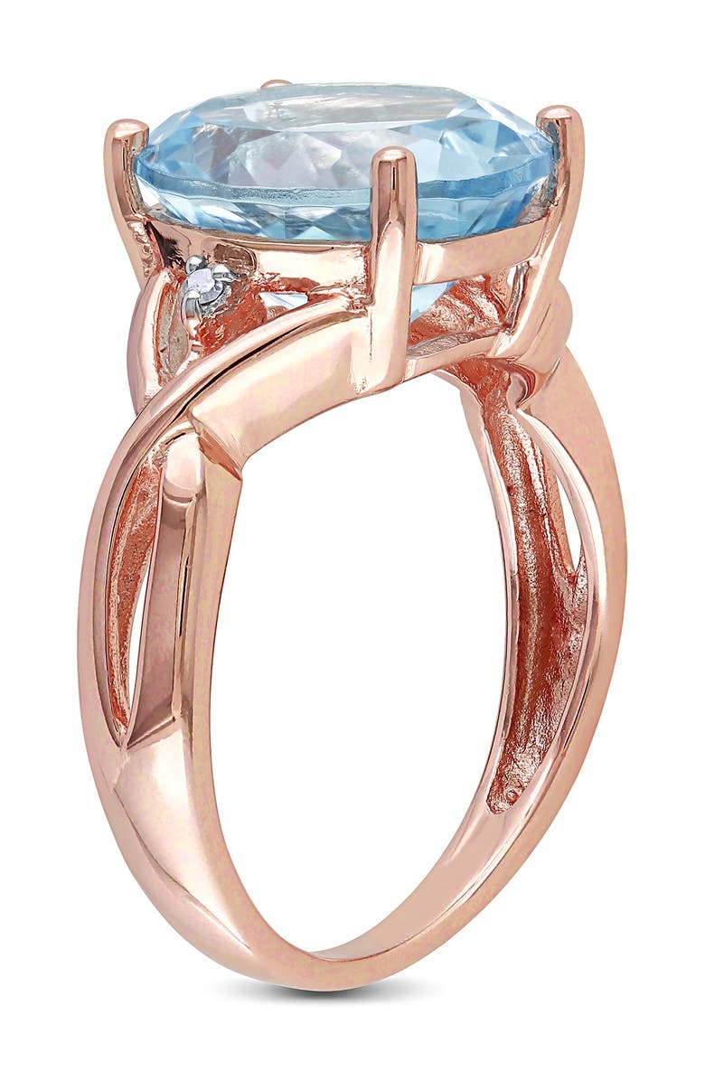 DELMAR Oval-Cut Blue Topaz & Diamond Ring, Alternate, color,
