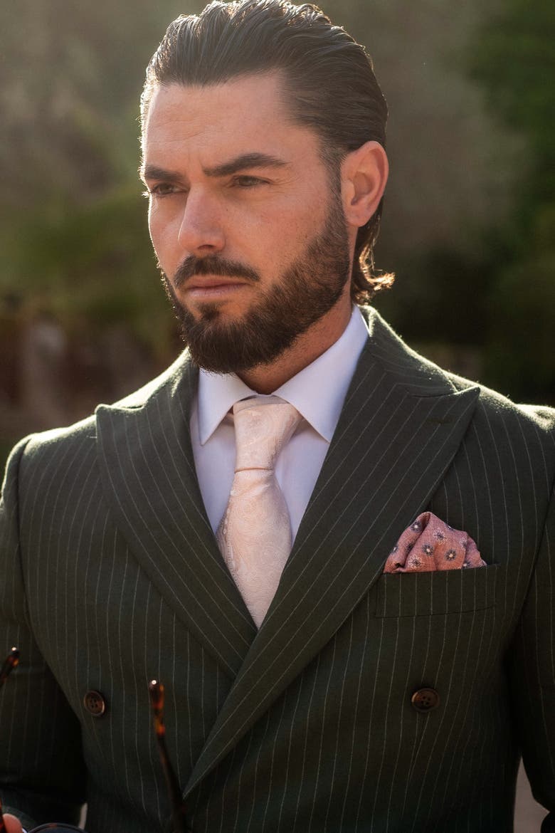 Montecarlo - Extra Long Silk Jacquard Tie for Men, Alternate, color, Pink