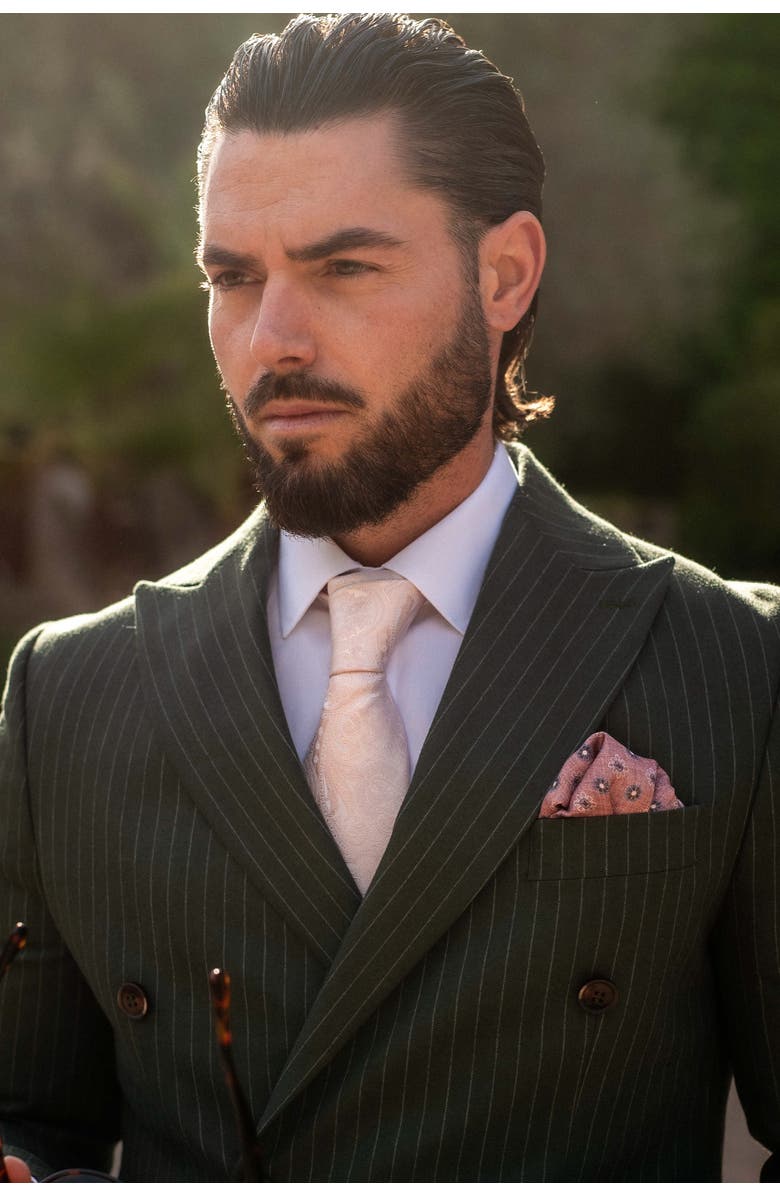 Elizabetta Montecarlo - Extra Long Silk Jacquard Tie for Men, Alternate, color, Pink
