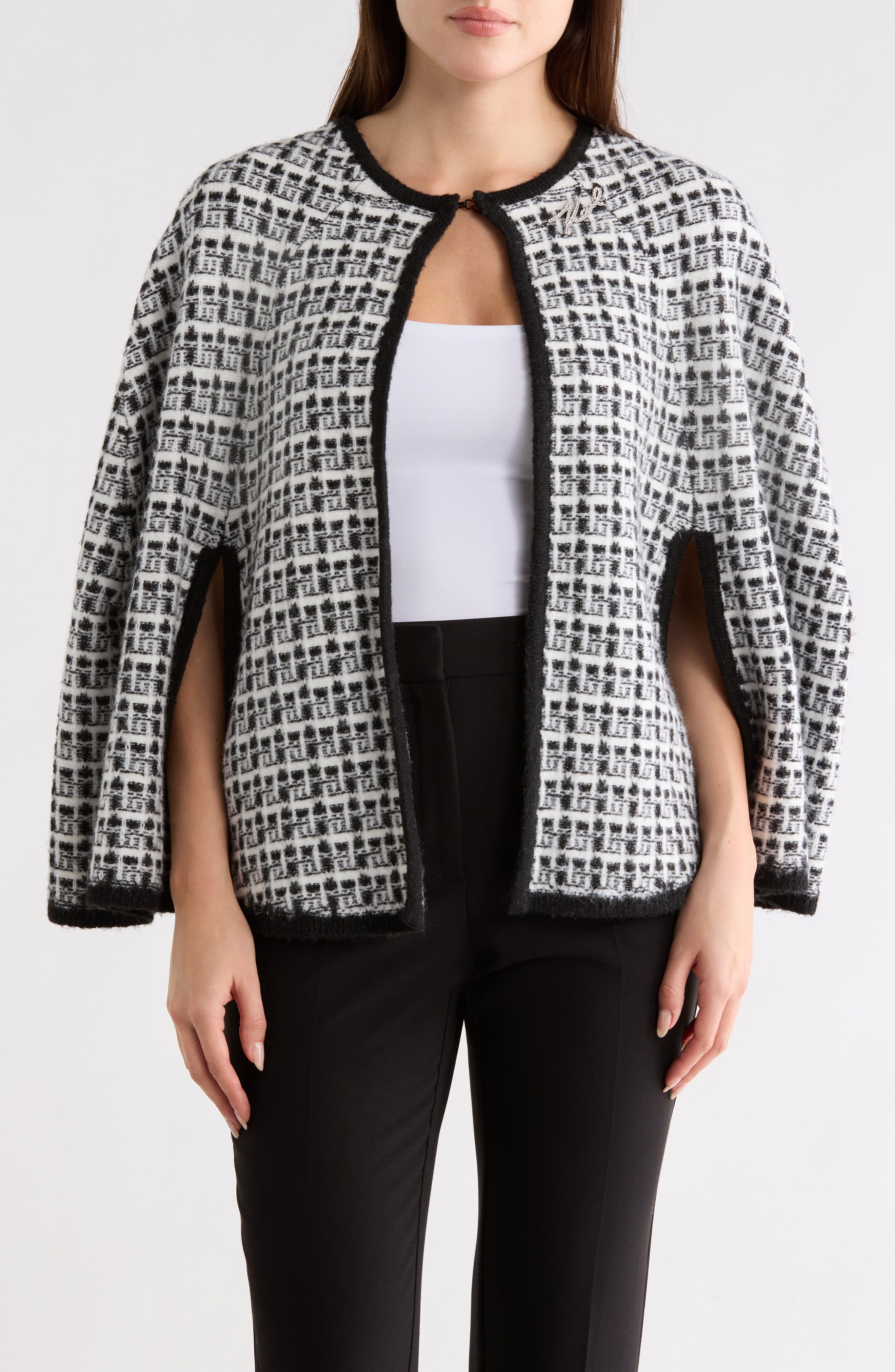 KARL LAGERFELD PARIS Shine Tweed Cape