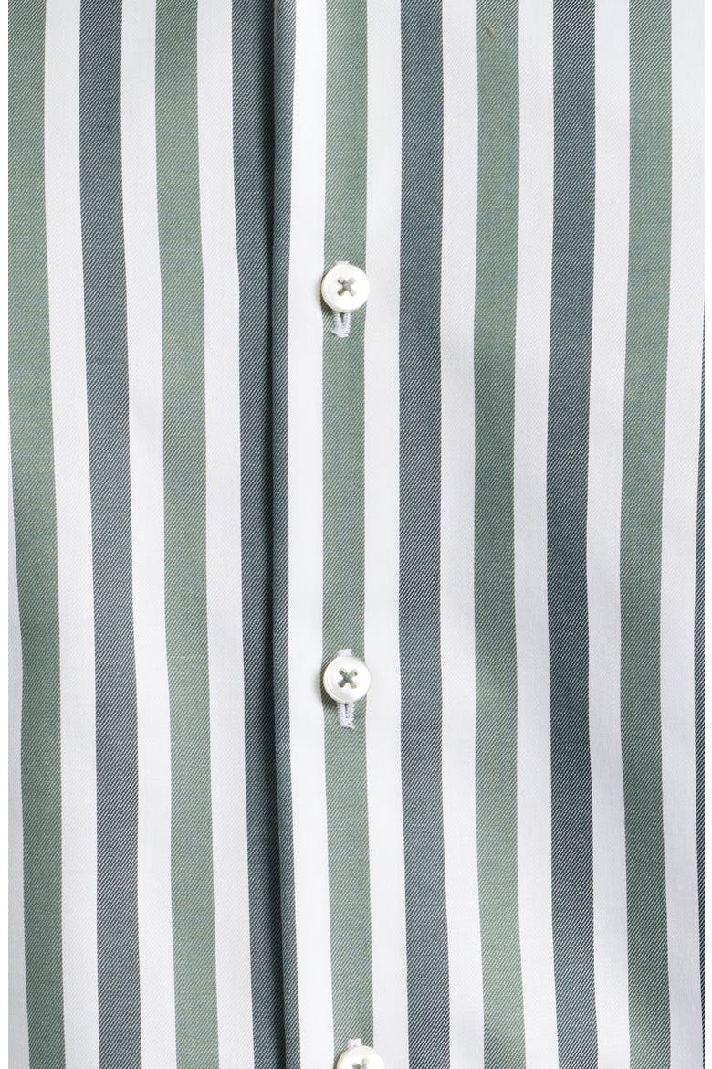 Modern Fit Stripe Non-Iron Cotton Twill Dress Shirt, Alternate, color, DARK GREEN