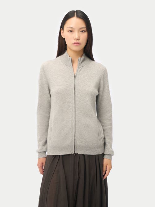 Gobi Cashmere Full-zip Cashmere Cardigan In Gray