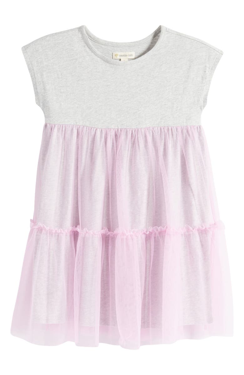 Tucker + Tate Kids' Tiered Mesh Skirt Cotton Dress, Main, color,