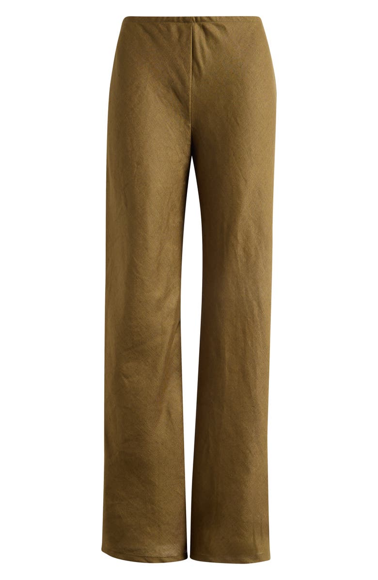 Reformation Gale High Waist Linen Pants, Main, color, Dark Olive