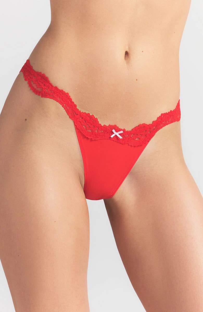 SKIMS Fits Everybody 5-Pack Lace String Thongs, Alternate, color, Onyx And Sketched Hearts