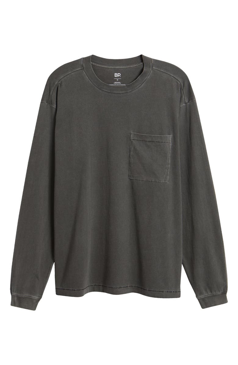 BP. Oversize Long Sleeve Pocket T-Shirt, Alternate, color, Grey Depths Washed