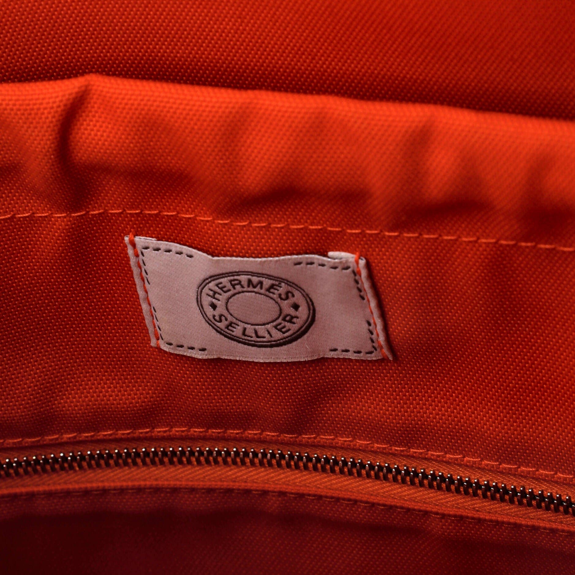 Pre-Owned Hermes Sac De Pansage Groom Handbag Canvas, Alternate, color, Bleu Nuit