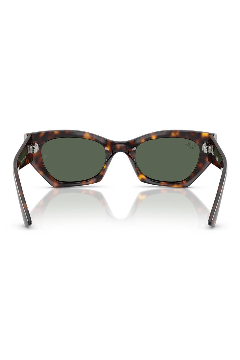 Zena 52mm Geometric Sunglasses, Alternate, color, HAVANA / DARK GREEN