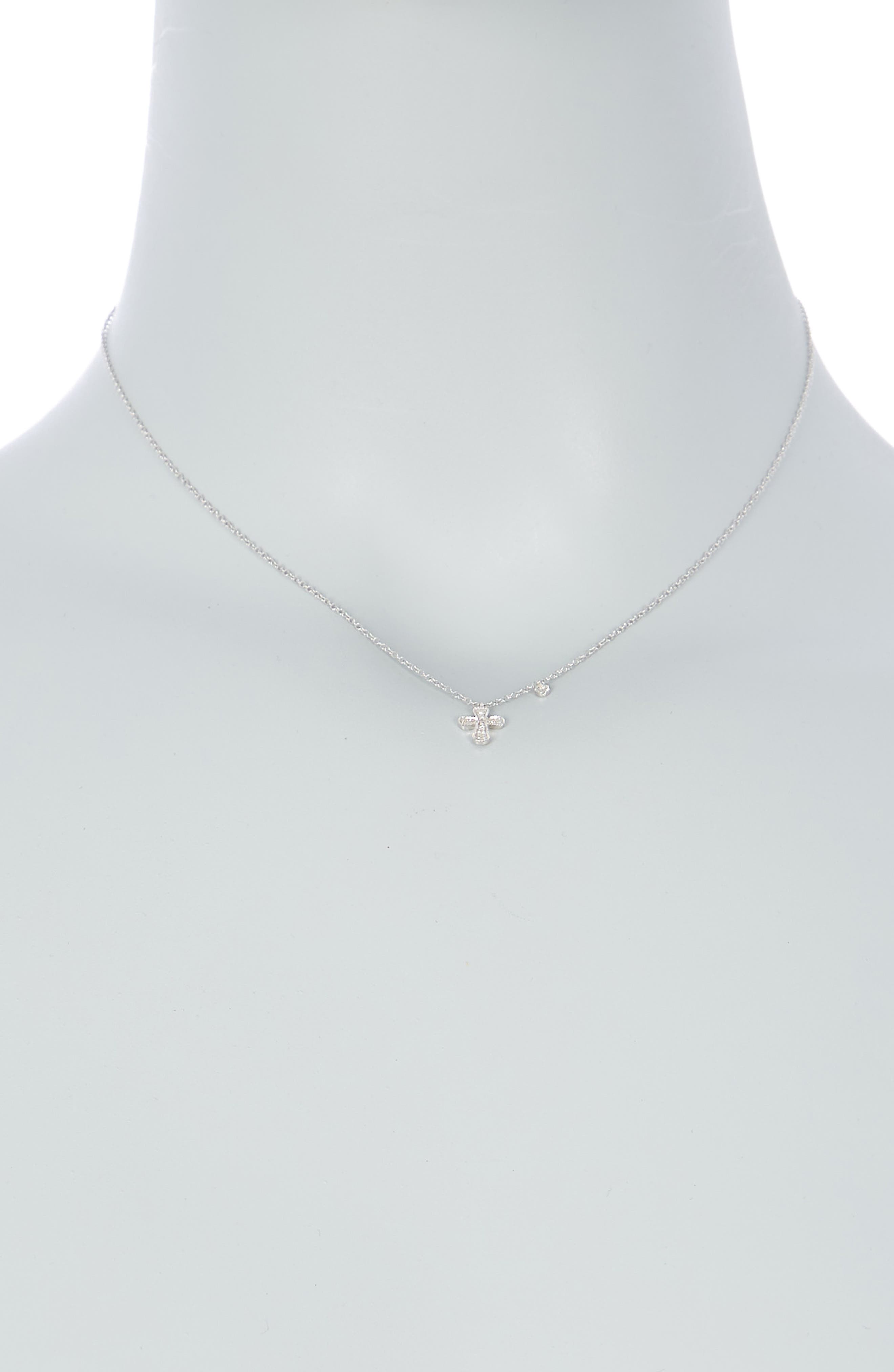 Meira T 14K White Gold Diamond Cross Pendant Necklace - 0.2ct. (Women ...