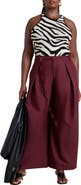 ELOQUII Pleat Detail Trouser With Long Belt