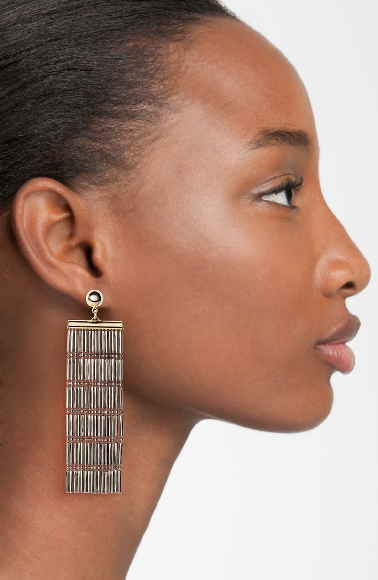 Argento Vivo Sterling Silver Argento Vivo Two-Tone Linear Fringe Earrings, Alternate, color, 