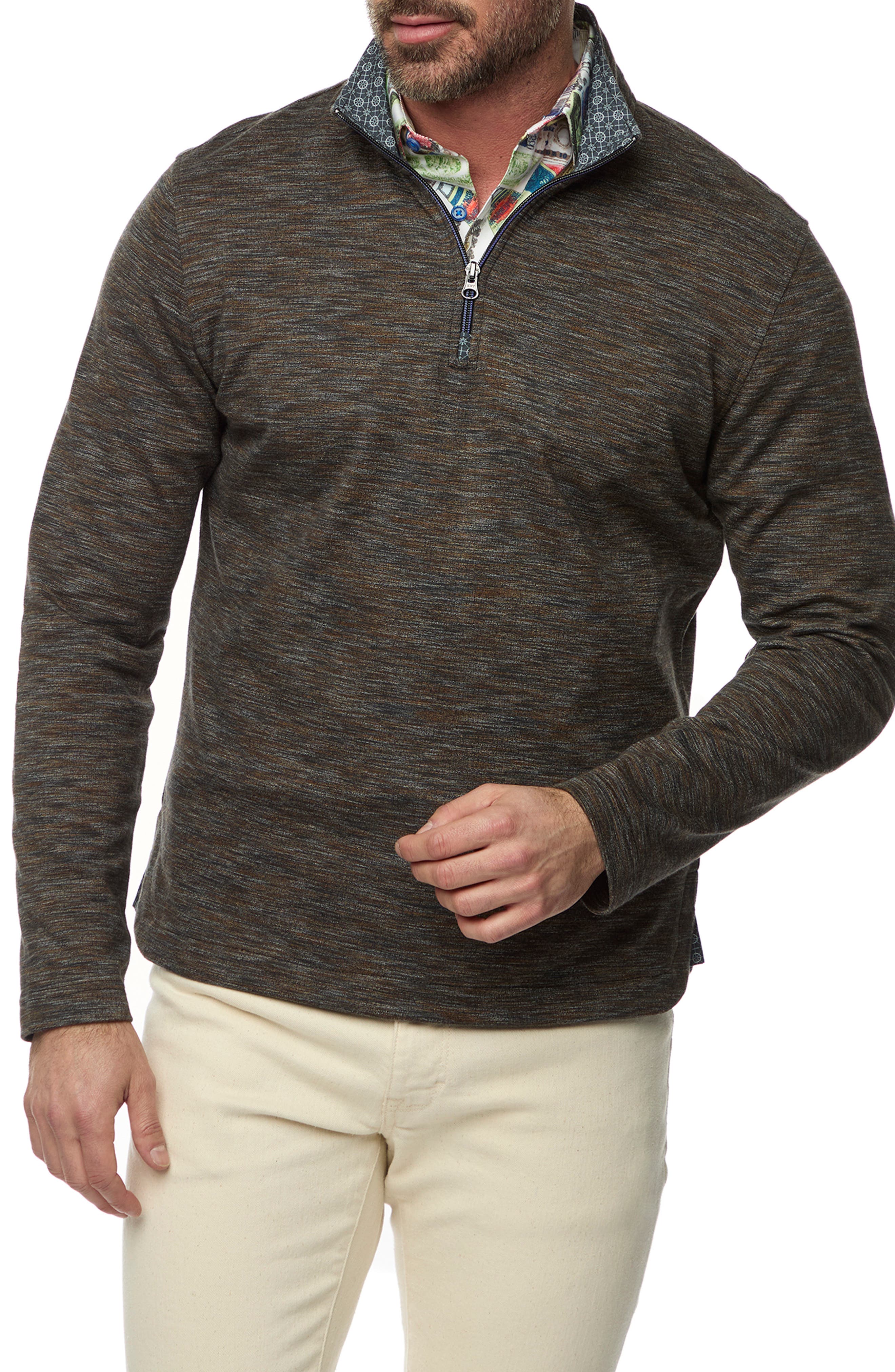 Robert Graham Remo Space Dye Quarter Zip Pullover