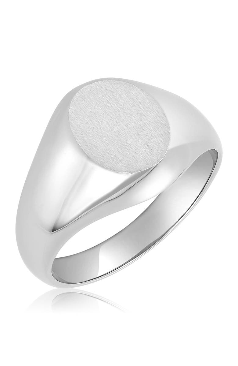 Adornia Men's Sterling Silver Oval Signet Ring, Main, color, 