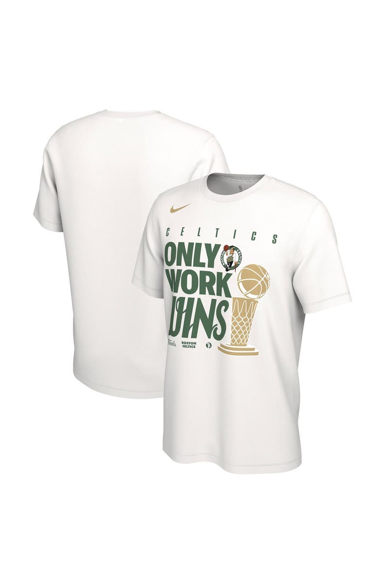 Nike Men's Nike White Boston Celtics 2024 NBA Finals Champions Celebration Parade T-Shirt, Alternate, color, 