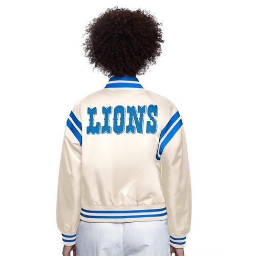 Starter Cream Detroit Lions Full Count Full-snap Satin Jacket