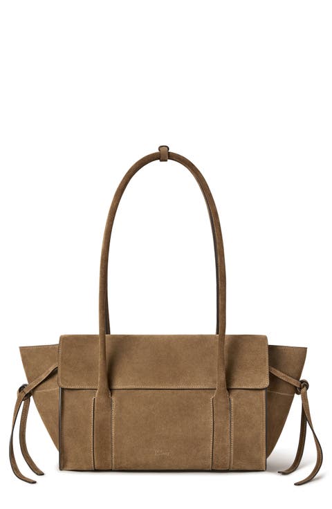 Small Soft Bayswater Suede Satchel