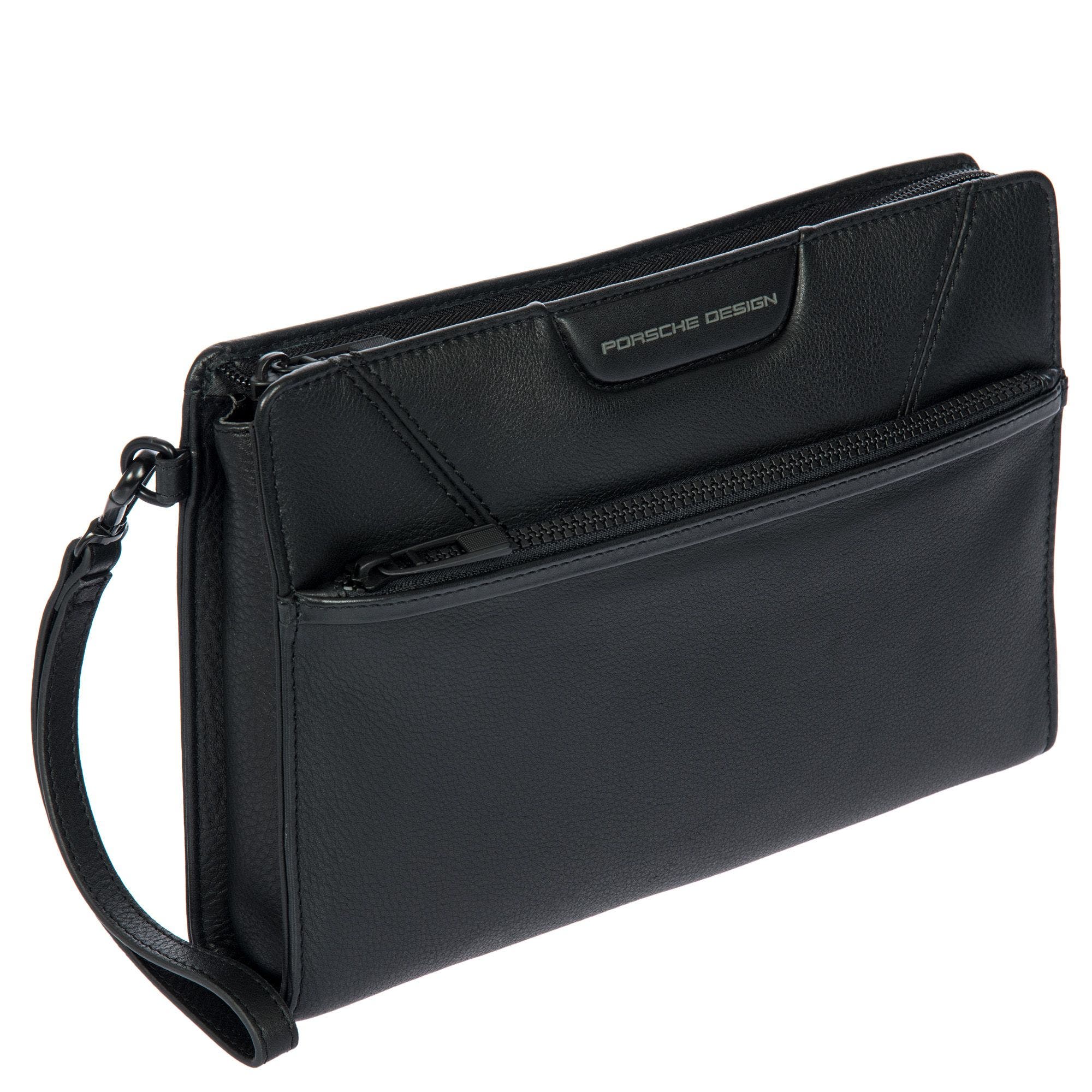 Porsche Design Roadster Leather EVO Clutch Bag with Front Pocket, Alternate, color, Black