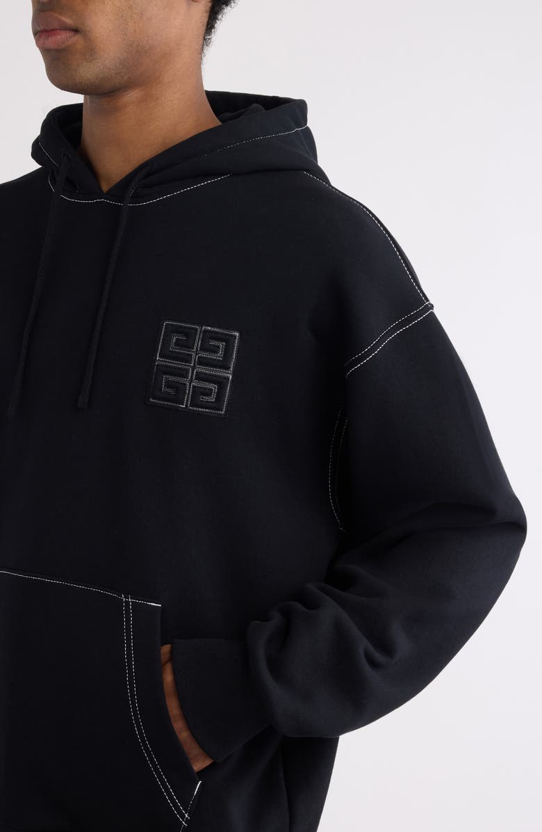 Givenchy Boxy Fit 4G Embroidered Hoodie, Alternate, color, 