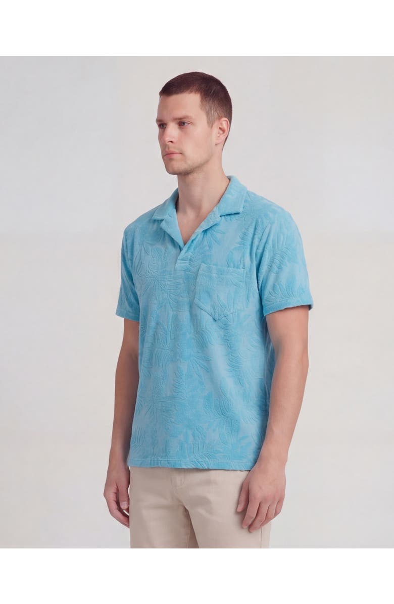 Lords of Harlech Farm Floral Towel Polo Shirt, Alternate, color, Teal