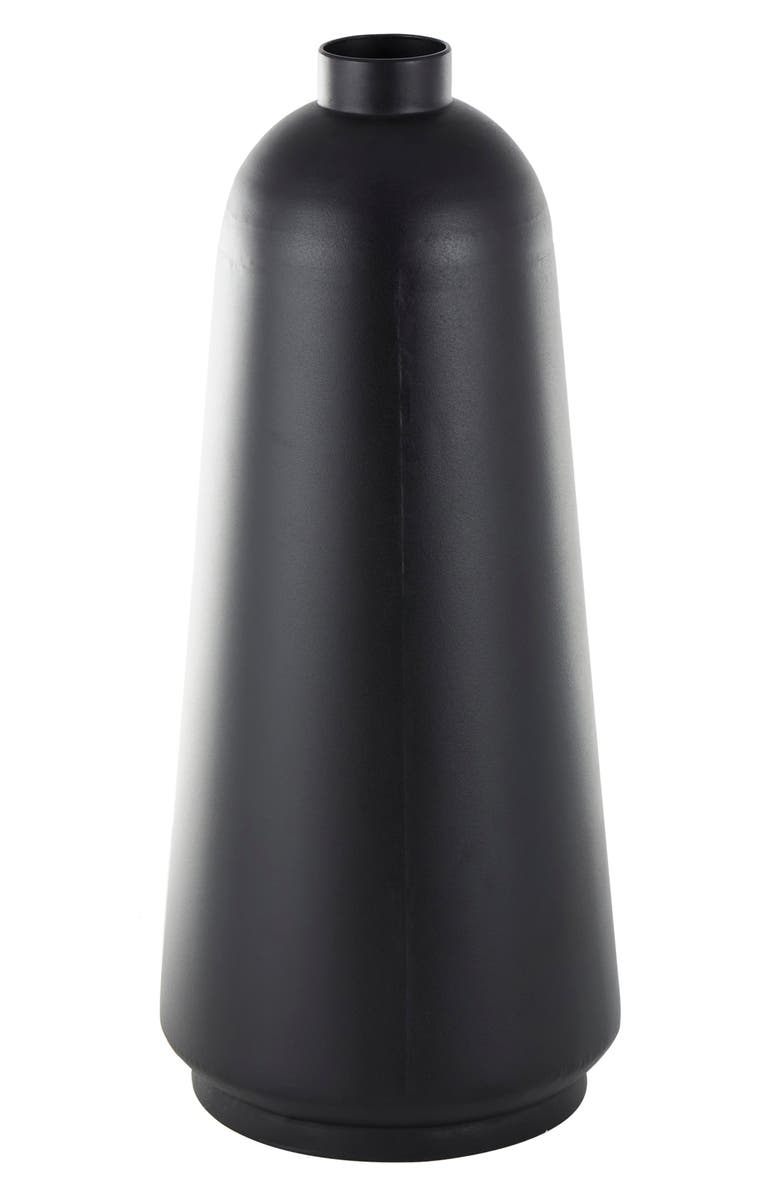 VIVIAN LUNE HOME Black Metal Vase, Main, color, Black