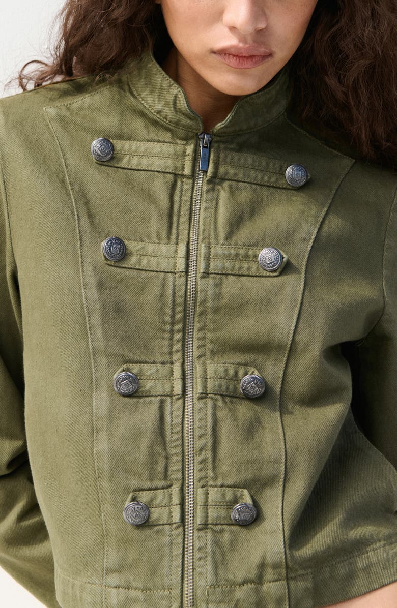 MANGO Fitted Band Collar Jacket, Alternate, color, 