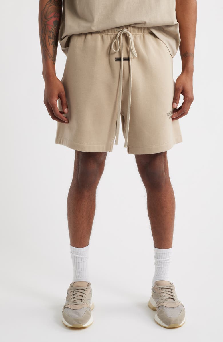 Fear of God Essentials Fleece Soccer Shorts, Main, color, Timber