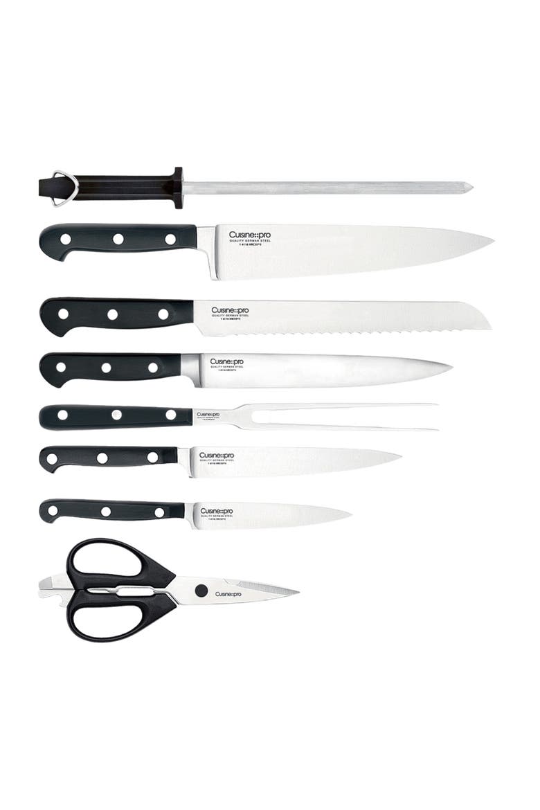 SABRE 9-Piece Knife Block, Alternate, color, Black