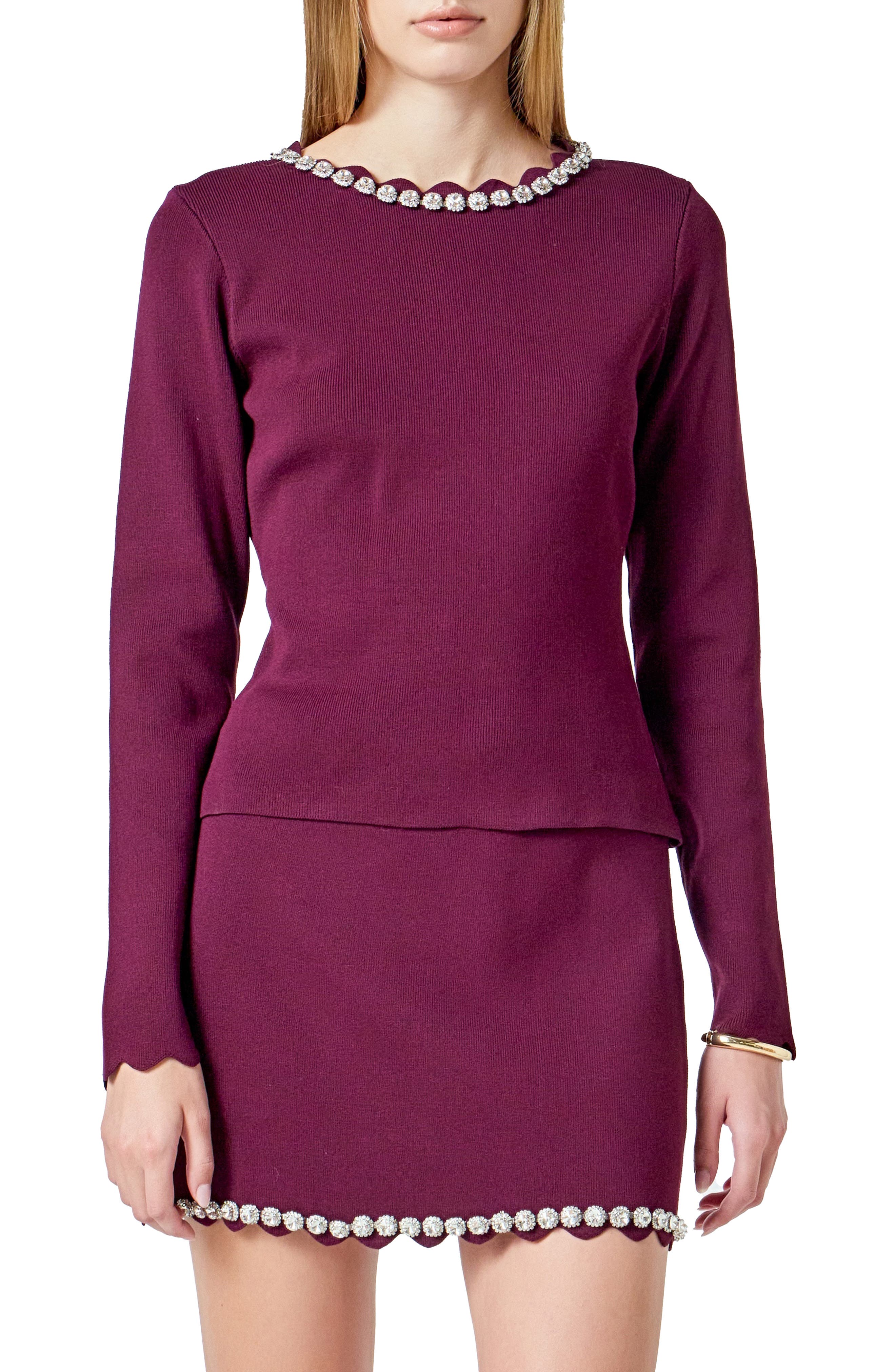 Endless Rose Jewel Neck Knit Top