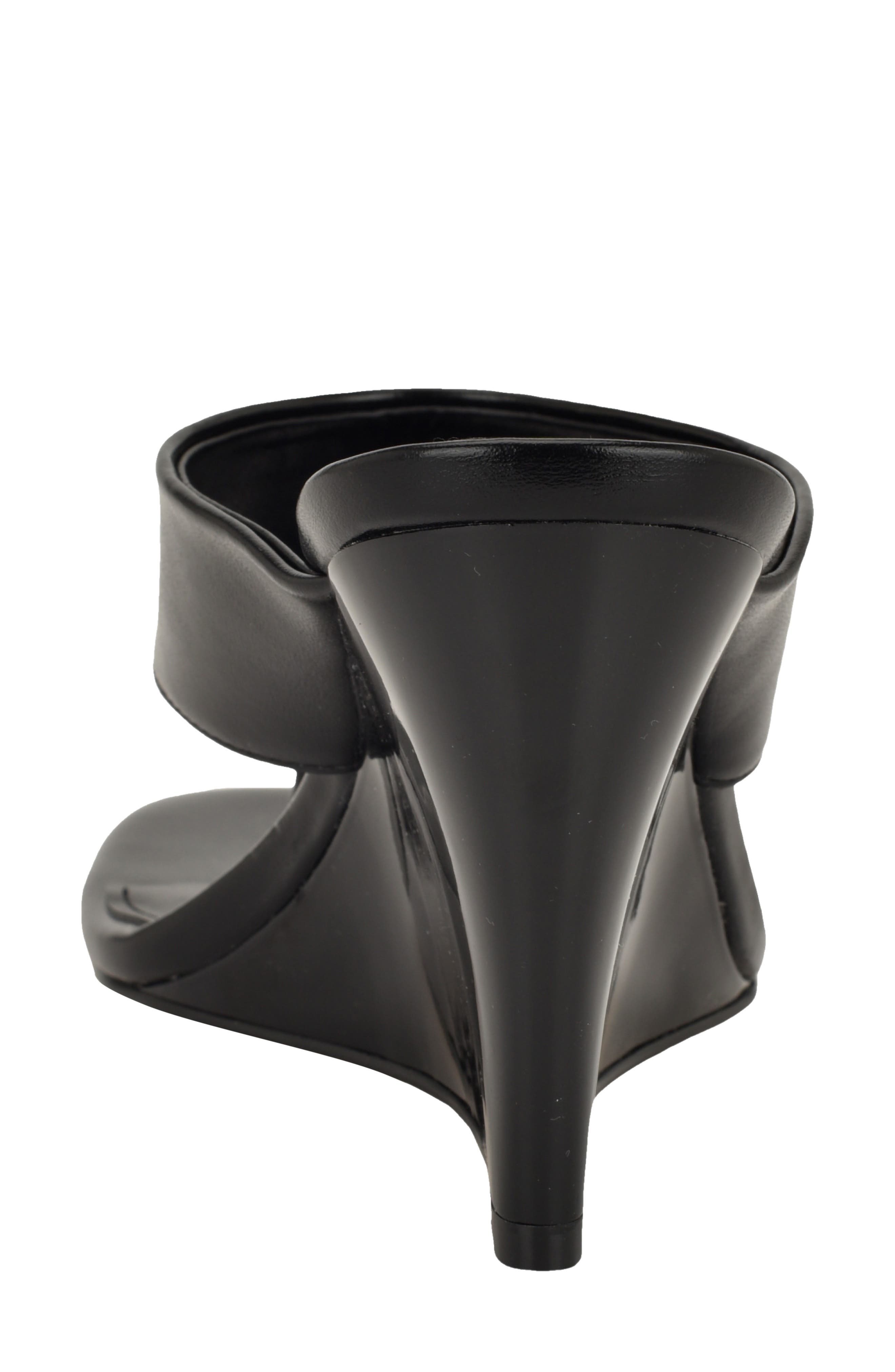 Nine West Presa Wedge Flip Flop, Alternate, color, Black/ Black