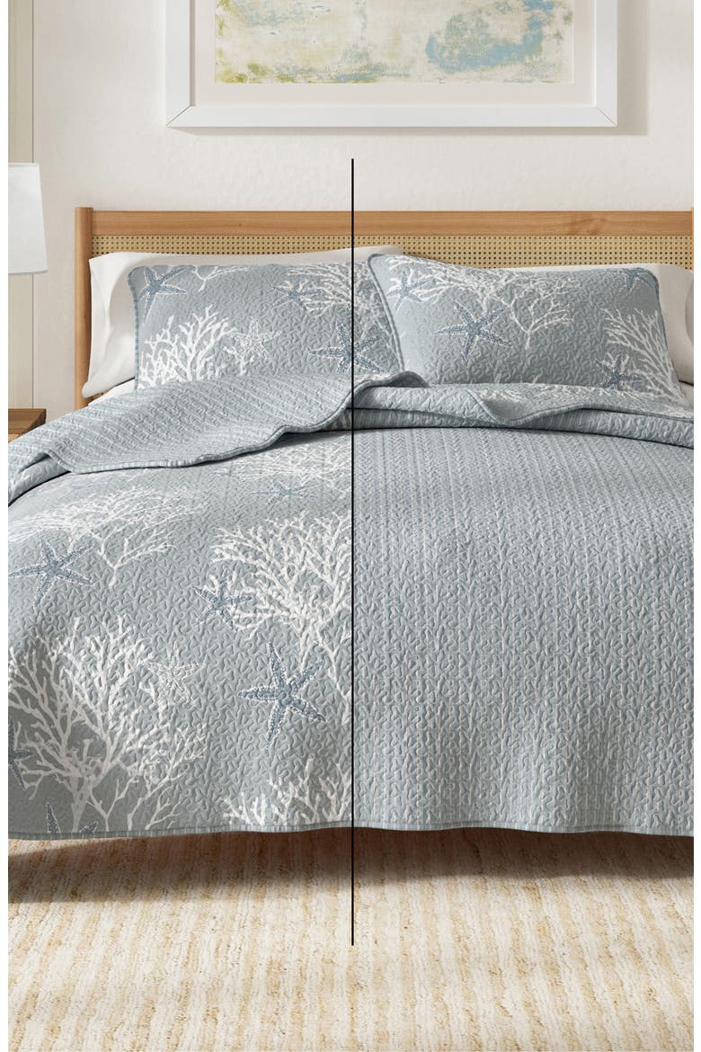 Elevated Coastal Cotton Quilt Set, Alternate, color, PEARL BLUE