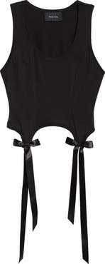 Simone Rocha Easy Bow Tails Cotton Tank